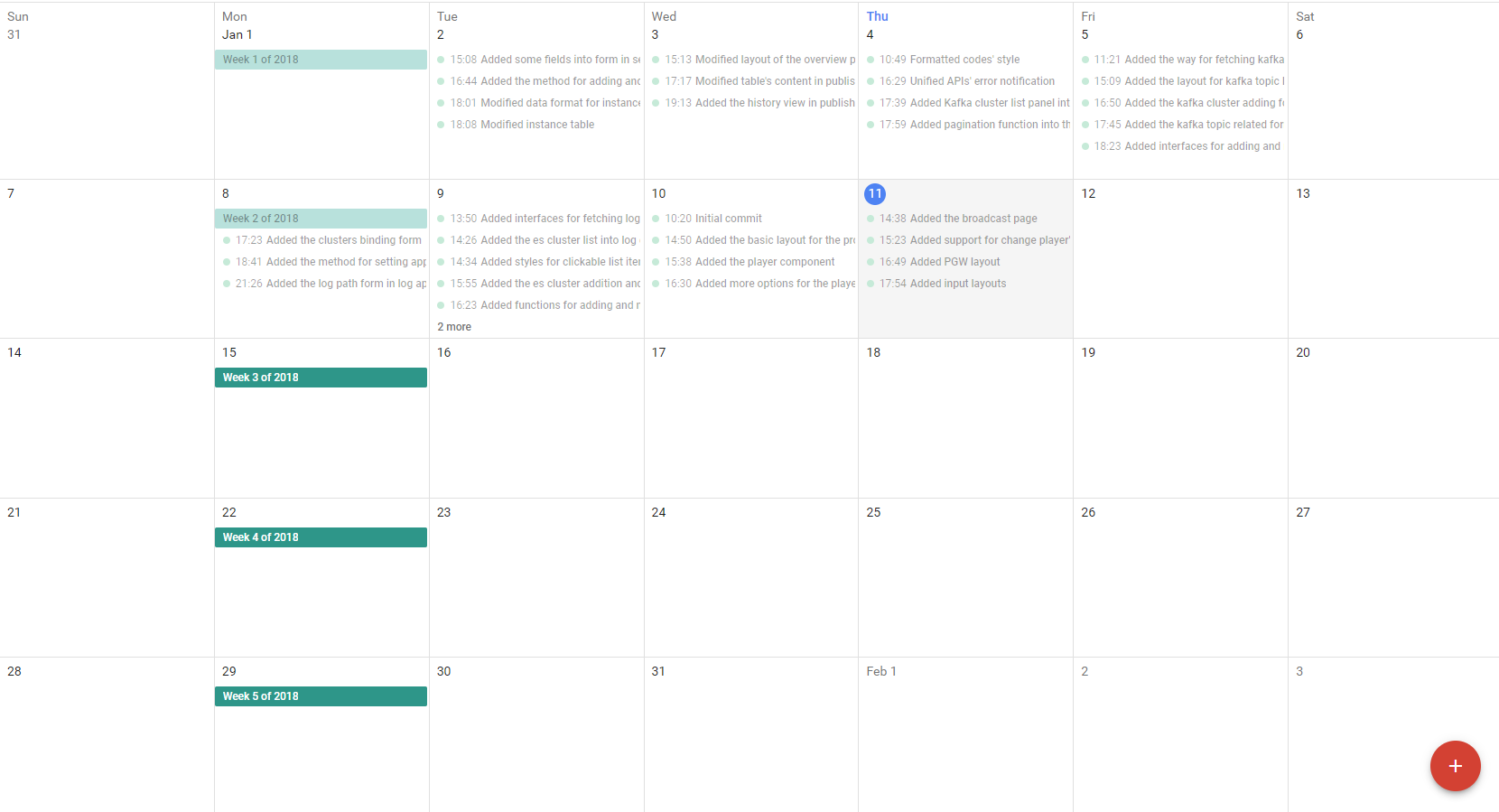 The Calendar View